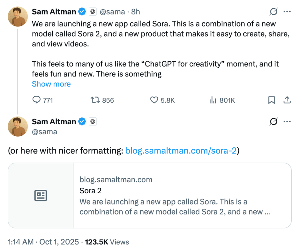 更精准更可控，Sora 2来了！OpenAI：迈入视频领域的“GPT-3.5时刻”